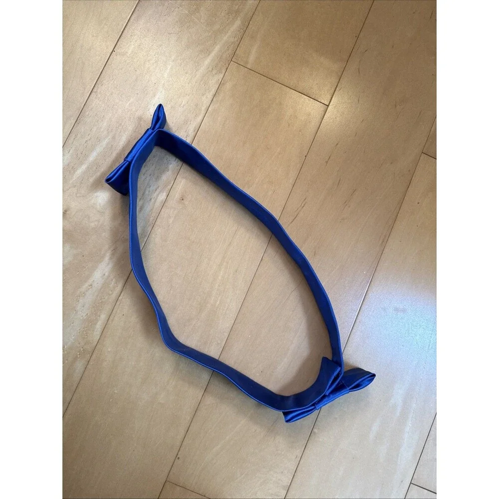 ROYAL BLUE SATIN BELT unbranded Blue Bow Silky Formal Belt